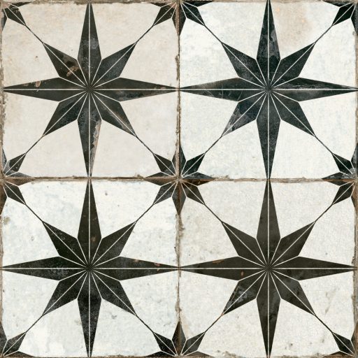 Theta Black Tile Individual Vintage Tile