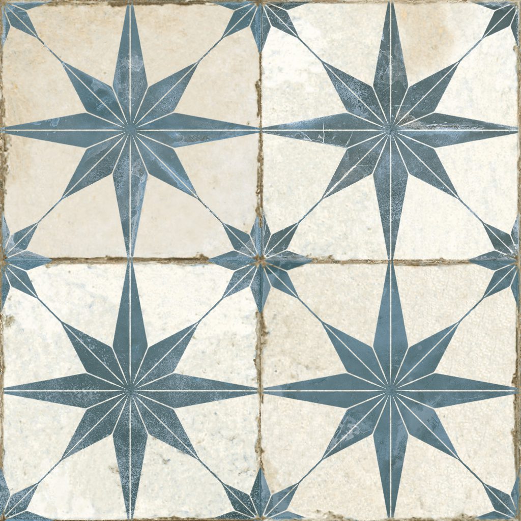 Theta Blue Tile Individual Vintage Tile